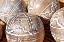 6 Wooden Decorative Balls Hand