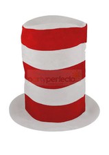 Childs Tall Red & White Hat - Costume Accessory Fancy Dress Book Day Cat In The