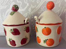 Vintage ceramic jam pots set 2