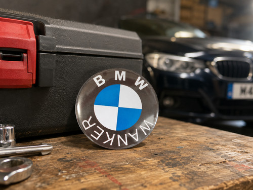 Bmw wanker badge - 58mm, funny