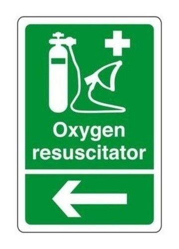 Oxygen resuscitator arrow - , left