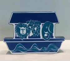 Vintage 1970s Carlton Ware  Noah's Ark Money Box in Blue & Green