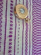 ANTIQUE GENTS 10K GOLD FILLED WALTHAM TEMPUS MECHANICAL HALF HUNTER POCKET...