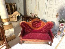 Dolls house regency sofa red - dolls,