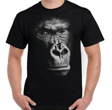 Gorilla T-Shirt Mens Face 3D Animal Primate Environment Top Unisex Top Tee