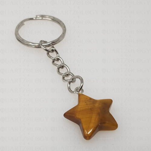 Star quartz keyring natural - quartz,