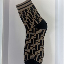 F STYLE BROWN DESIGN SOCKS BRAND NEW HIP HOP FASHION FENDI