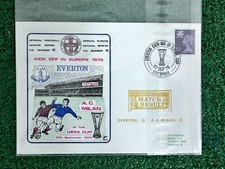 Everton Milan 1975 Envelope With Stamp No Jersey Shirt Match Worn