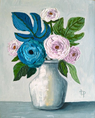 Hand painted floral bouquet - hand,