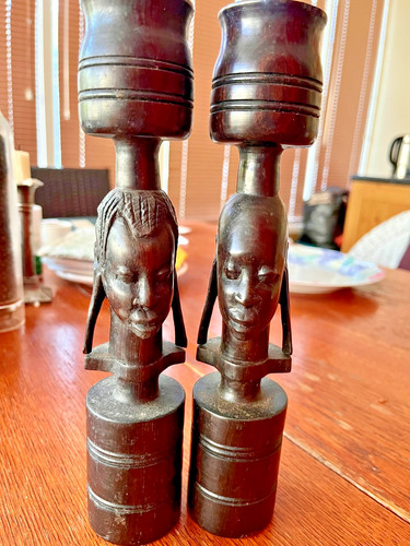 African pair wooden hand - african, of