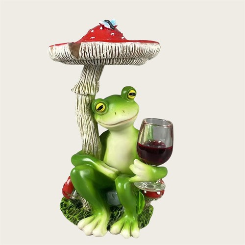 Cute mushroom frog figurine - mushroom,