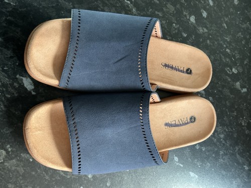 Pavers blue suede - flat, on