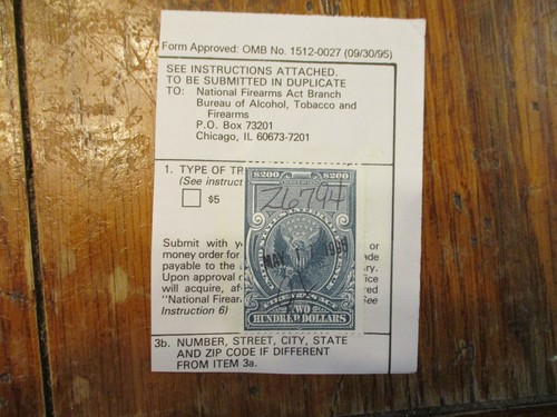 Nfa tax stamp - nfa, firearm
