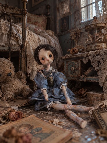 Ooak creepy art - creepy, doll