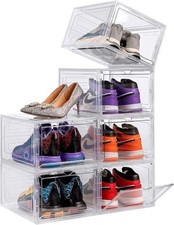 6x Clear Plastic Shoe Storage