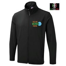 Personalised Custom Printed Soft Shell Jacket Full Zip Workwear with Text Logo
