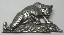 Vintage Silver-Tone Prowling Jaguar Brooch – by JJ (Jonette Jewellery Co.)-c1980