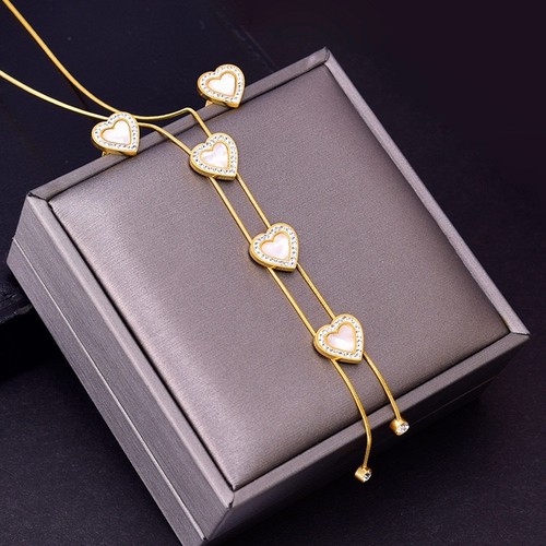 Delicate gold heart lariat - delicate,