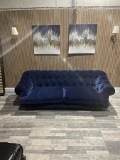 Loaf Bagsie Large Chesterfield Sofa In Blue Clever Velvet