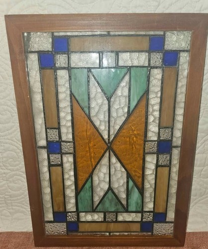 Leaded geometric stained glass - geometric,