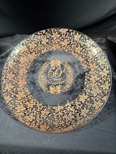 Chance Glass 50th anniversary plate - heavily gilded decorative pattern