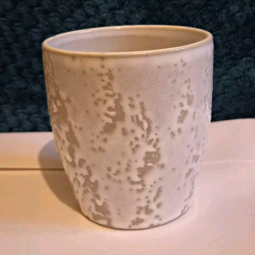 White grey speckled ceramic - &,
