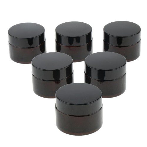 Glass jars with lids amber - ,