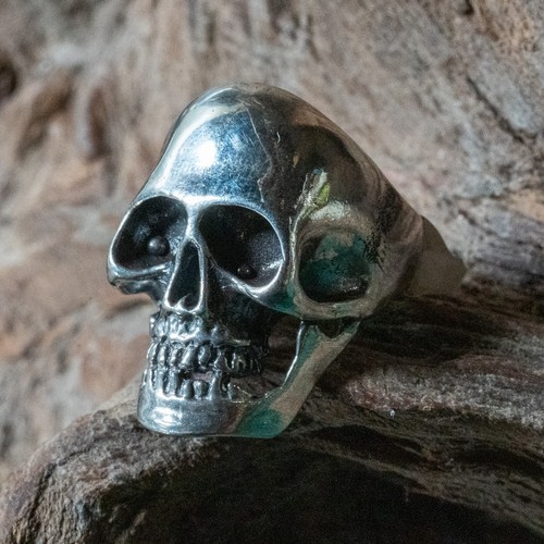 Grinning skull ring - skull, .925