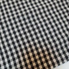 *Clearance* Luxury Gingham Check 100% Cotton Linen Woven Material Fabric 44"