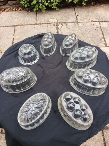 Vintage glass jelly moulds - jelly,