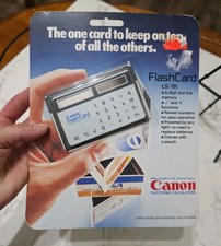 Canon Electronic Calculator Flashcard LS-701 Pocket Wallet Calculator Solar
