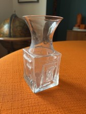 Dartington Crystal Vase with Grecian Key Pattern by Frank Thrower