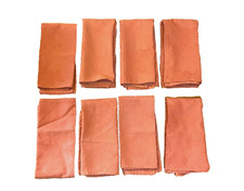 8 x Restaurant Quality Large Dinner Coral Napkins Rose Pattern 22.5" x 21" VGC