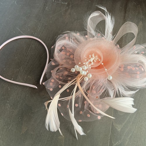 Peach beaded flower - beaded,