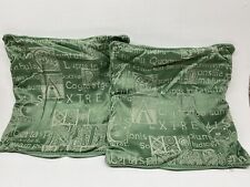 2 x Natural World Green Cushions TCL182 Covers Pillows 45cm x 45cm Latin Words