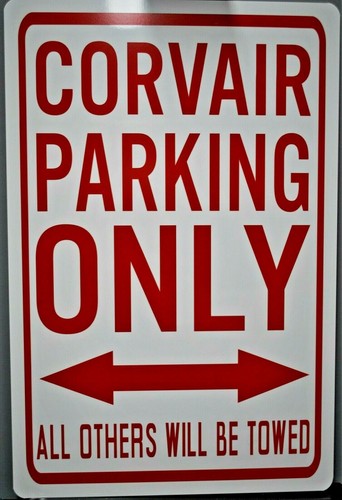 Corvair parking only metal - parking,