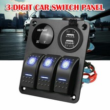 3 Gang LED Rocker Switch Panel