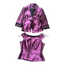 SONIA PENA Top & Jacket Malaga Purple Satin Size EU44 Wedding Set