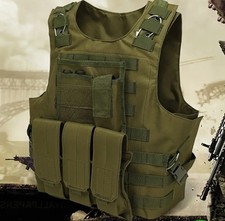 1000D Tactical Vest Green  Chest Rig Molle Style System Rear Attachment 