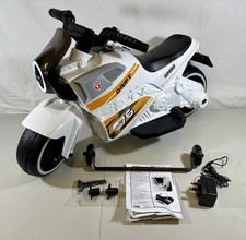 Pro Rider Kids 6v Electric Ride On Motorbike Bike Lights Sound Age 3+ White