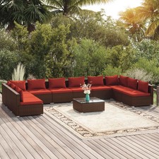Garden Lounge Set Brown