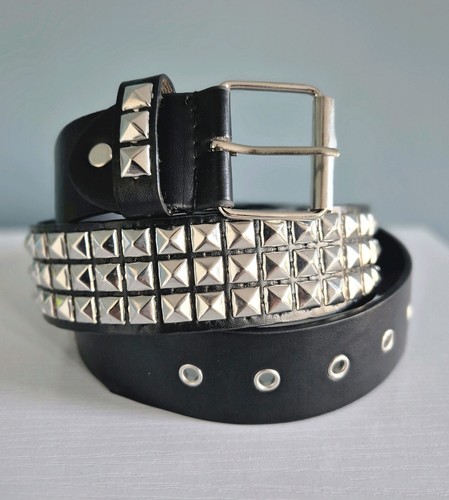 Rock black belt metal silver - belt,