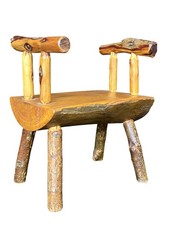 Handmade Rustic Log Wood Bench