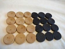 Set of Wooden Draughts Pieces
