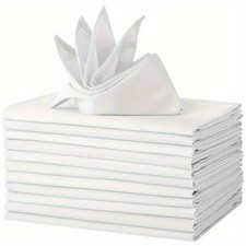 Polyester Napkins Table Linen White Cloth for Hotel Wedding Birthday Party Decor