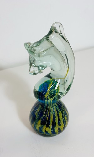 Mdina malta art glass seahorse - mdina,