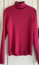 GAP WOMEN’s RIB ROLL NECK JUMPER, Sz L, Hot Pink, Cotton Mix, Ex Con