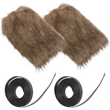  1 Set Viking Cosplay Fur Boot Covers Faux Fur Wrist Cuffs Furry Boot Covers Fur