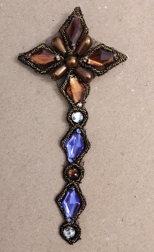 Brown purple brooch - brown,