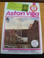 29/10/1977 Aston Villa v Manchester United  (Light Crease, Split On Bottom Of Sp